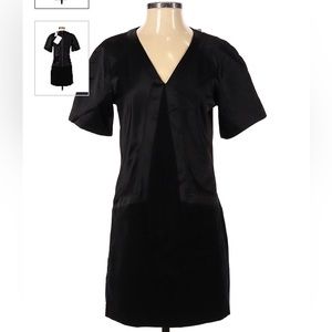 Black short sleeve shift dress